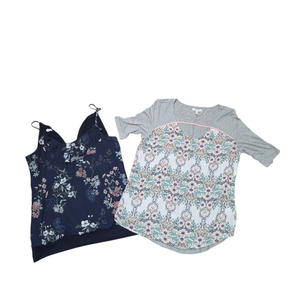 Maurices Womens Tops Size Medium Lot Of 2 Floral Spring Summer Vacation